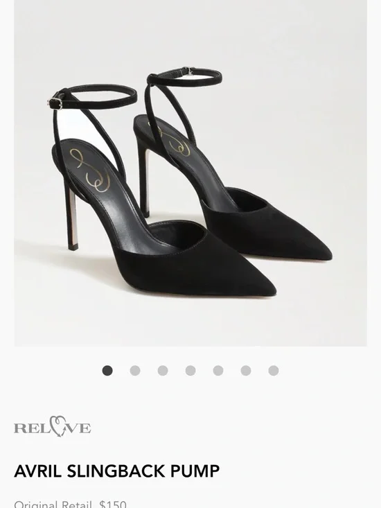 Sam Edelman Black Pointed-Toe Ankle-Strap Heels - Picture 4 of 4